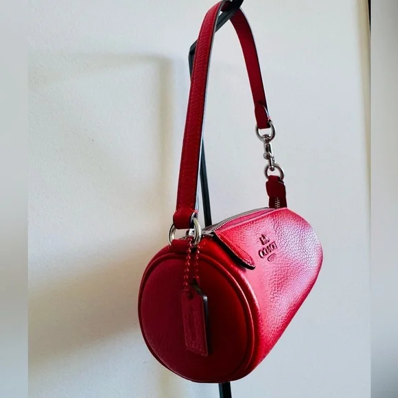 Coach Mini Barrel Bag in Red 🍒
